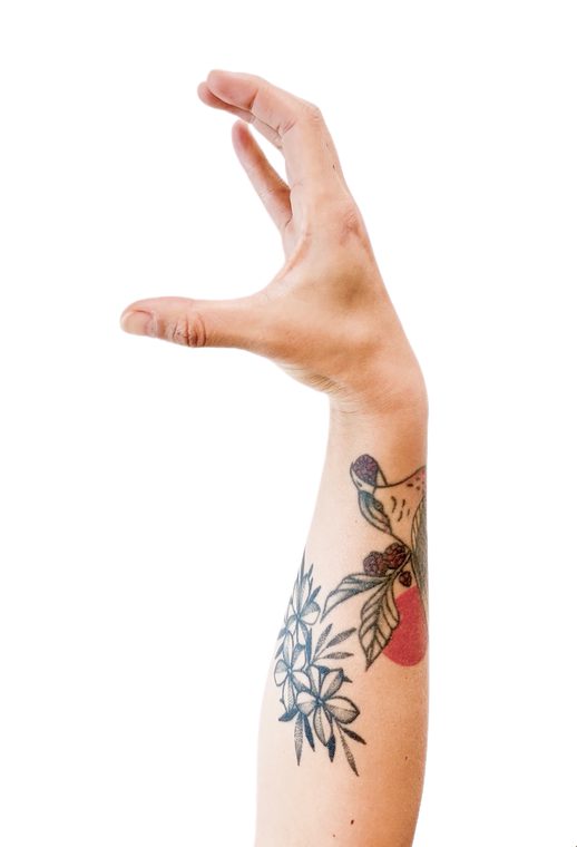 hand held wide open