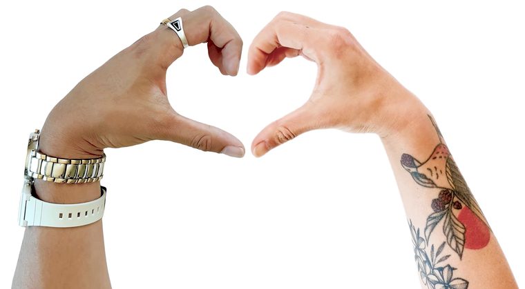 two hands forming a heart