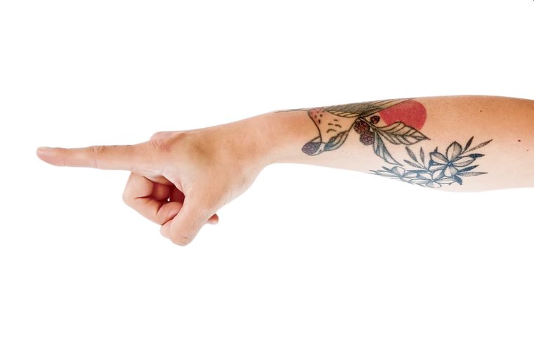 a hand pointing